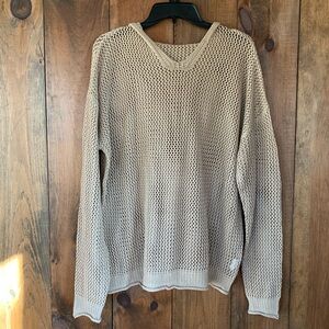 NEW! Tan mesh, long sleeve hoodie/cover-up